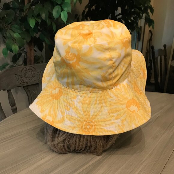 Ladies Lemon Colored Floral Summer Hat One Size - Picture 2 of 3